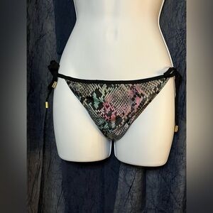 Matthew Williamson Women’s Multicolored Snake Skin Print Bikini Bottoms Size 10